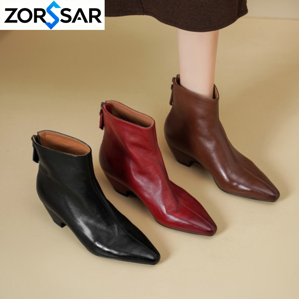 Street Fashion Vintage - Street Style Vintage Pointed Toe Zipper