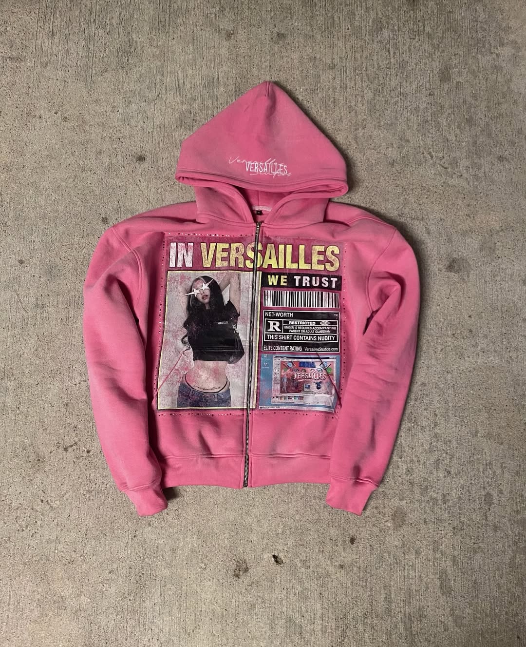 Street Fashion Zip Up Hoodie - Retro Fashion Printed Pattern Hoodie Y2k