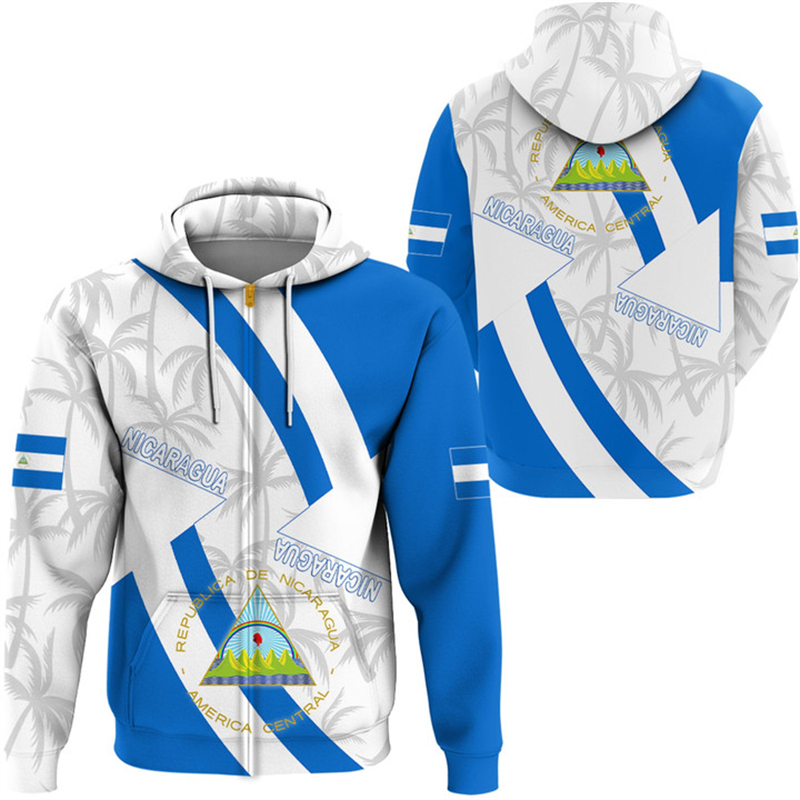 Vintage NI Nicaragua Flag Stre - đánh giá và giá Street Fashion Zip Up Hoodie