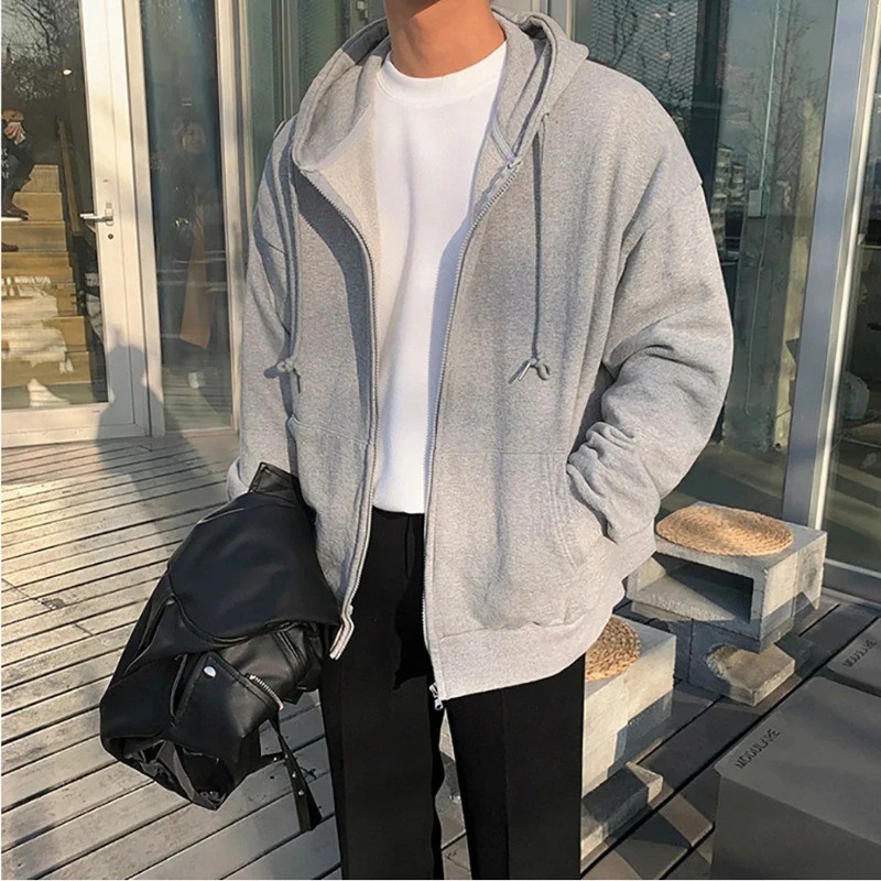 High Street Hoodie Men Solid C - đánh giá và giá Street Fashion Zip Up Hoodie
