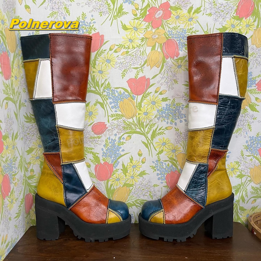 Women Retro Patchwork Leather  - đánh giá và giá Street Fashion Vintage