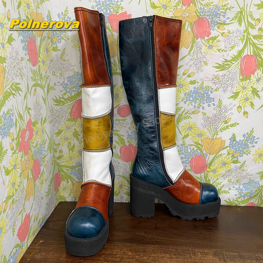 Women Retro Patchwork Leather  - đánh giá và giá Street Fashion Vintage