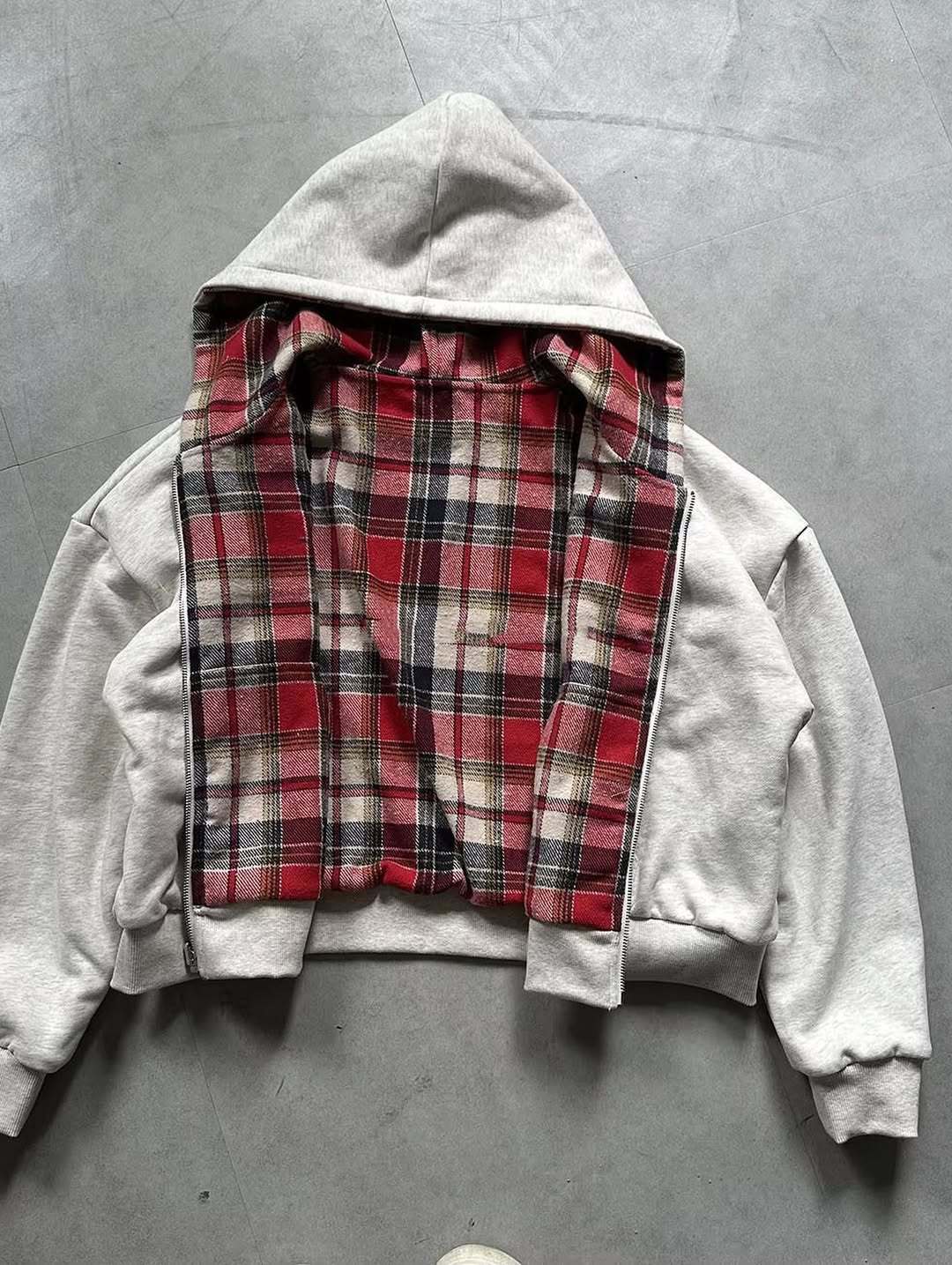 American street style, plaid c - đánh giá và giá Street Fashion Zip Up Hoodie