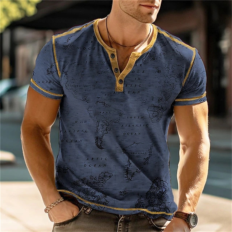 Men's Henry Shirts Funny 3D Pr - đánh giá và giá Street Fashion Vintage