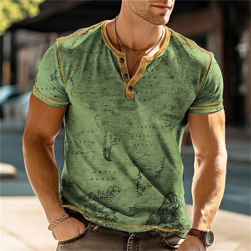 Men's Henry Shirts Funny 3D Pr - đánh giá và giá Street Fashion Vintage
